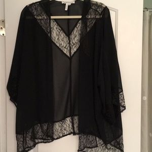 BCBG Black lace kimono